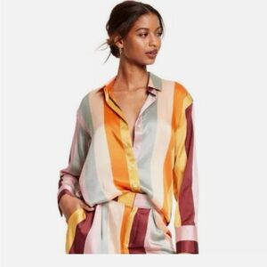 Fe Noel Vibrant Striped Button Down Shirt